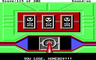 File:Space Quest I - Sarien Encounter, The - DOS - Screenshot - Slot Machine Loss.png